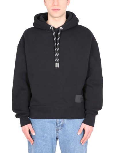 Shop Ami Alexandre Mattiussi Sweatshirt With Logo Patch In Black