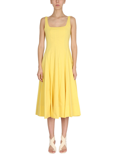 Shop Staud Wells Dress In Yellow