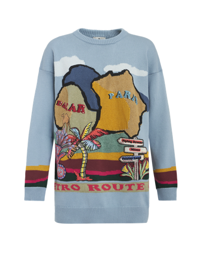 Shop Etro Sweater With Desert Embroidery In Multicolour