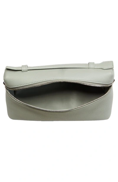 Shop Loro Piana Leather Top Handle Bag In Eucalyptus