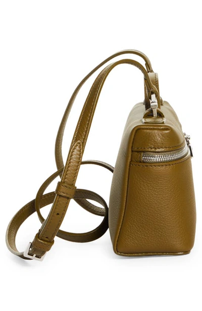 Shop Loro Piana Leather Top Handle Bag In Olive Leaf