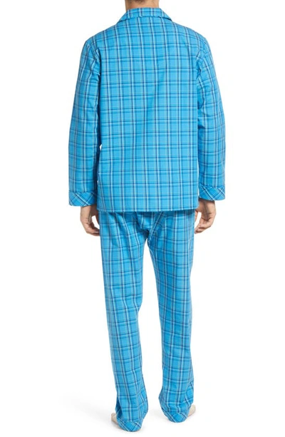 Shop Majestic Calistoga Cotton Pajamas In Peacock Blue