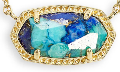 Shop Kendra Scott Elisa Birthstone Pendant Necklace In Gold Bronze Turquoise