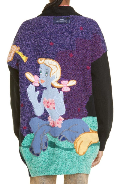 Shop Stella Mccartney X Disney Fantasia Landscape Intarsia Cotton Cardigan In 4064 Midnight Blue