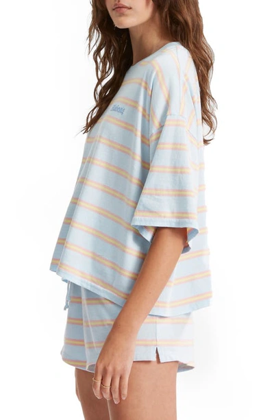 Shop Billabong Feeling Free Stripe Cotton Shorts In Bzp0-morning Sky