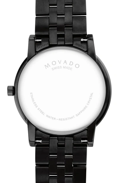 Shop Movado Museum Diamond Classic Bracelet Watch, 40mm In Black
