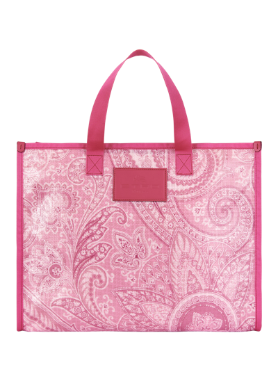 Shop Etro Liquid Paisley Medium Shopping Bag In Pink