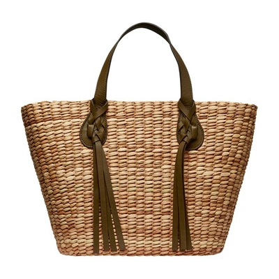 Ulla Johnson Seaview Leather-trimmed Straw Tote In Natural