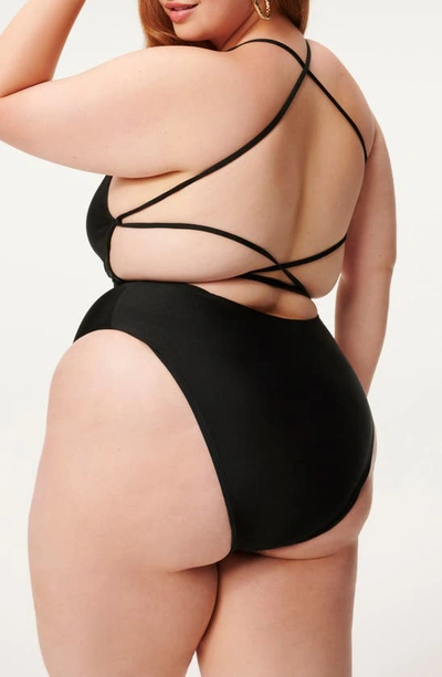 Shop Good American Barely There One-piece Swimsuit In Black001