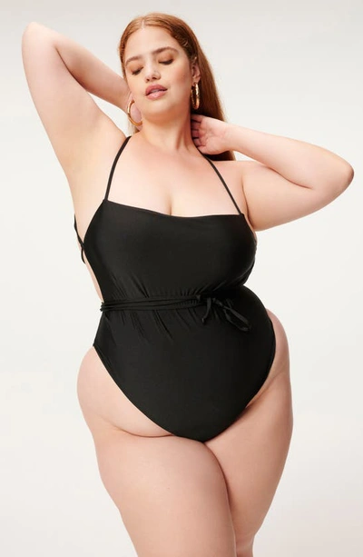 Shop Good American Barely There One-piece Swimsuit In Black001