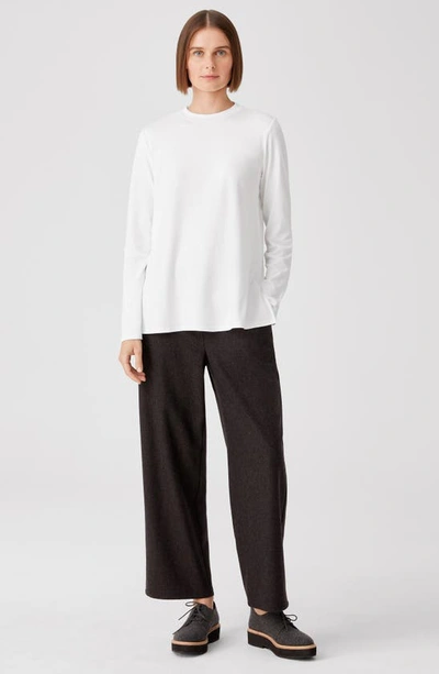 Shop Eileen Fisher Long Sleeve Organic Cotton Top In White