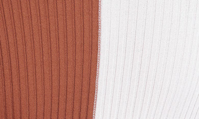 Shop Staud Cargo Colorblock Sweater In White/ Tan