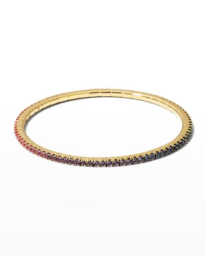 Shop Ex-tensible Yellow Gold Stretch Rainbow Tennis Bracelet