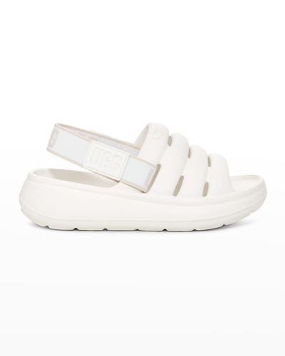 Shop Ugg Kid's Sport Yeah Caged Eva Sandals In Bright White