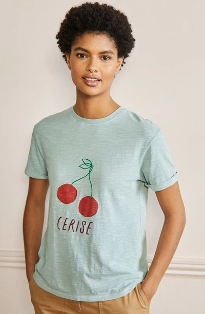 Shop Boden Turn Up Graphic Tee In Dawn Sky Cherry