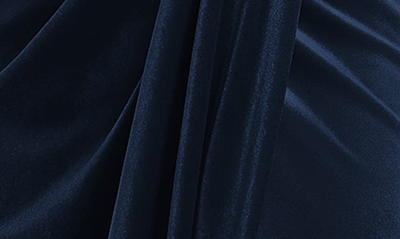 Shop After Six Open Back Velvet Column Gown In Midnight