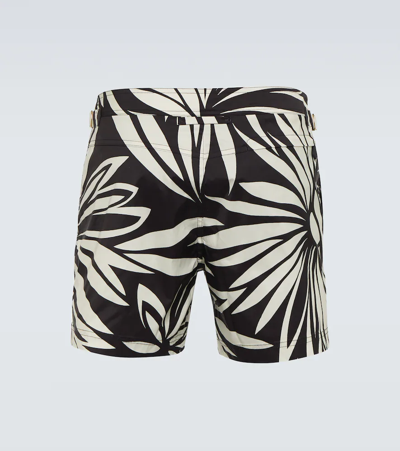Shop Tom Ford Floral Swim Shorts In Lt Gry Sld