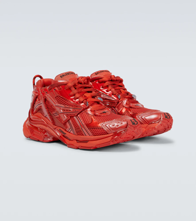 Shop Balenciaga Runner Sneakers In Red