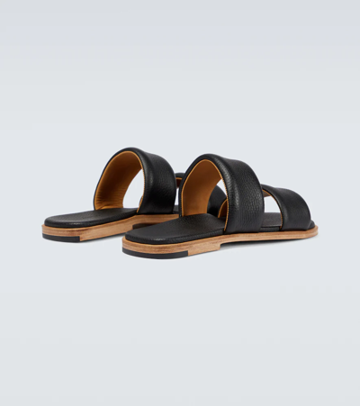 Shop Auralee Leather Sandals In Black