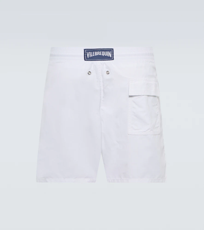 Vilebrequin Moorea Swim Shorts With Elastic Waistband In Blanc