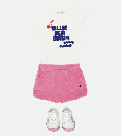 Bonpoint Arial Embroidered-logo Shorts In Faded Pink