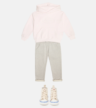 Shop Bonpoint Aiana Logo Cotton Hoodie In Pale Pink