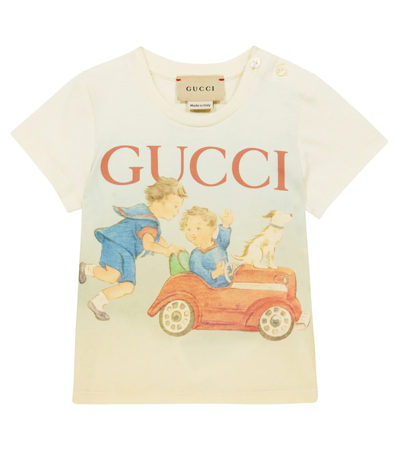 Shop Gucci Baby Printed Cotton T-shirt In Sunkissed/mc