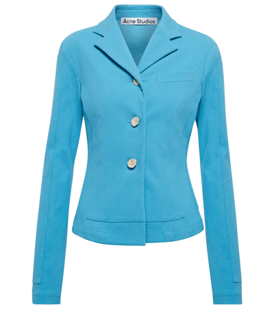 Shop Acne Studios Twill Cotton-blend Jacket In Bright Blue
