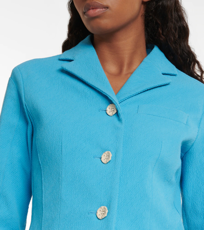 Shop Acne Studios Twill Cotton-blend Jacket In Bright Blue