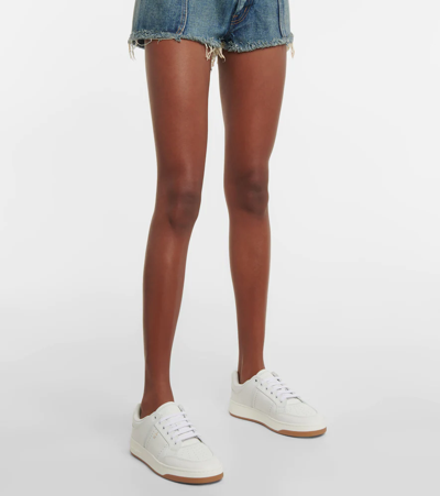 Saint Laurent Leather Sneakers In White