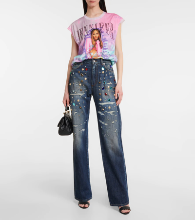 Shop Dolce & Gabbana Embellished T-shirt In Combined Colour
