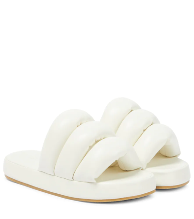 Shop Stand Studio Keira Flat Faux Leather Sandals In White