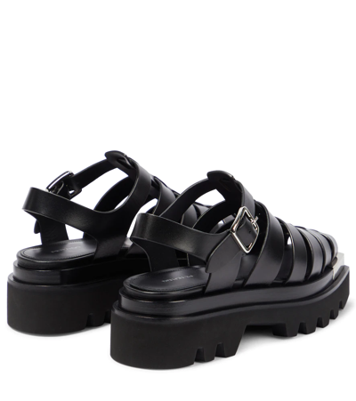 Shop Peter Do Leather Platform Sandals In Black