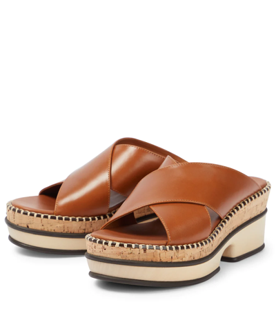 Shop Chloé Laila Platform Sandals In Brown