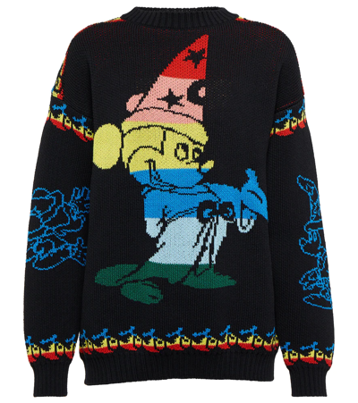 Shop Stella Mccartney X Disney® Jacquard Cotton-blend Sweater In Multicolor