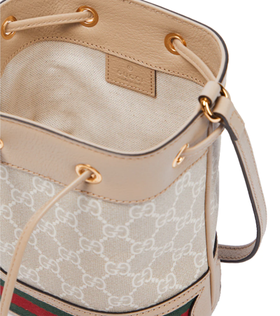 Shop Gucci Ophidia Mini Gg Bucket Bag In Beige M.whi/oatm/vrv