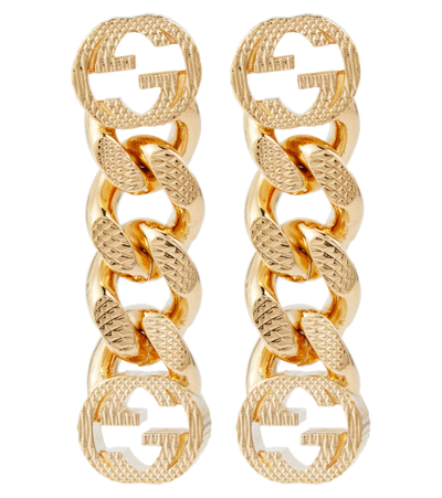 Shop Gucci Interlocking G Chain Earrings In Oro 63