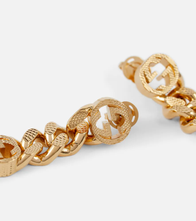 Shop Gucci Interlocking G Chain Earrings In Oro 63