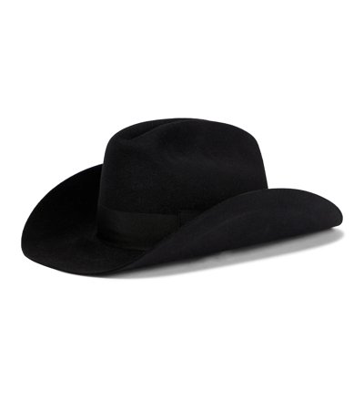 Shop Gucci Wool Felt Cowboy Hat In Black/black