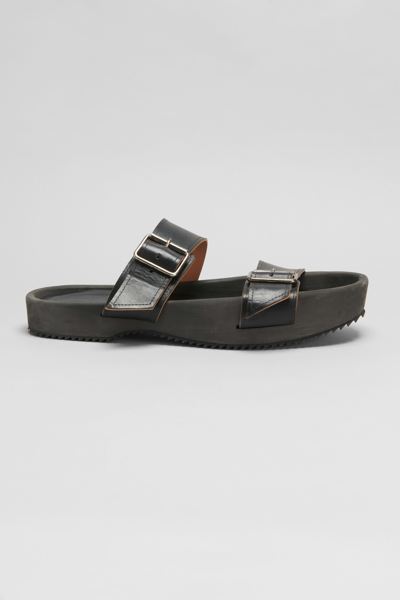 Shop Dries Van Noten Men's Buckle Slide Sandals In Black