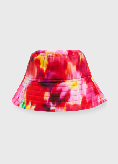 Shop Dries Van Noten Blur Floral-print Bucket Hat In Fuchsia