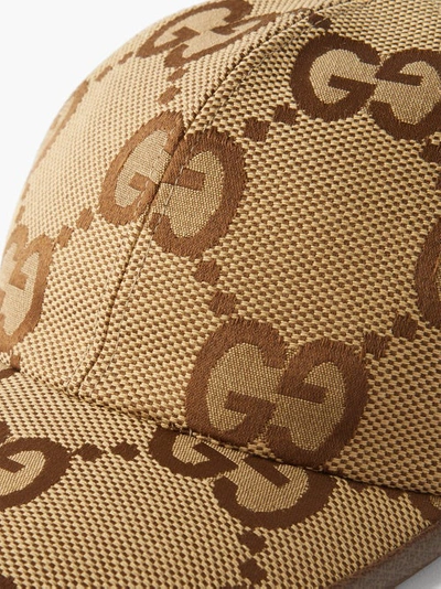 Gucci Beige & Brown Jumbo GG Canvas Baseball Cap