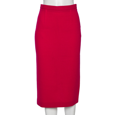Pre-owned Roland Mouret Limited Edition Pink Wool Crepe Arreton Pencil Skirt M