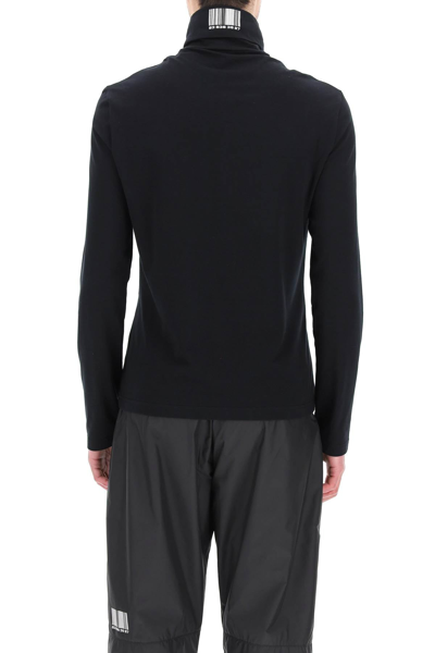 Shop Vtmnts High Neck Sweater With Barcode Logo In Black