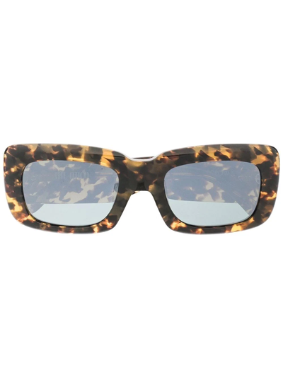 Shop Attico Marfa Tortoiseshell Sunglasses In Brown