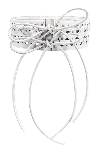 Shop Alaïa Hinge Belt In Blanc Optique