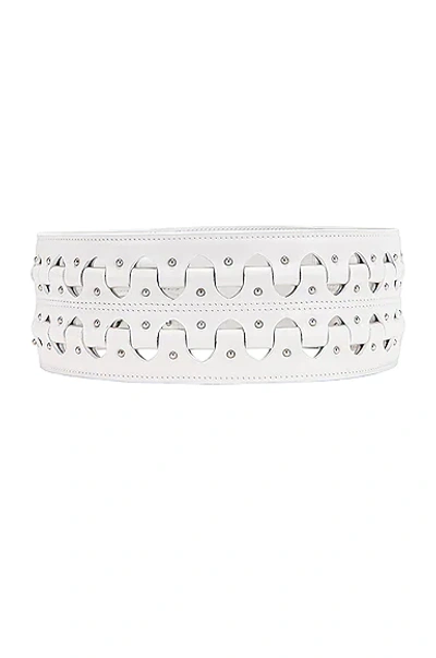 Shop Alaïa Hinge Belt In Blanc Optique