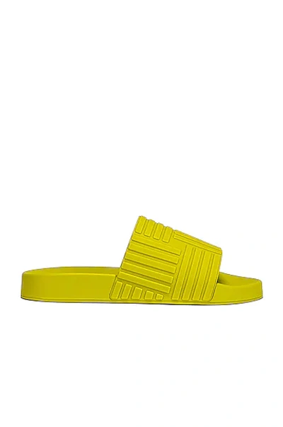 Shop Bottega Veneta Slider Intreccio Slide Sandals In Kiwi