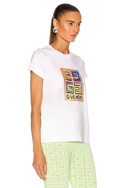 Shop Givenchy Fitted Short Sleeve T-shirt In White