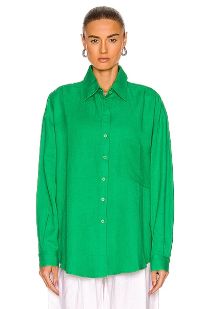 Shop Aexae Linen Shirt In Green